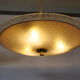 Mid-Century Three-Light Ceiling Lamp with Textured Glass Shade, 1950s