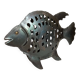 Large metal fish-shaped candle holder
