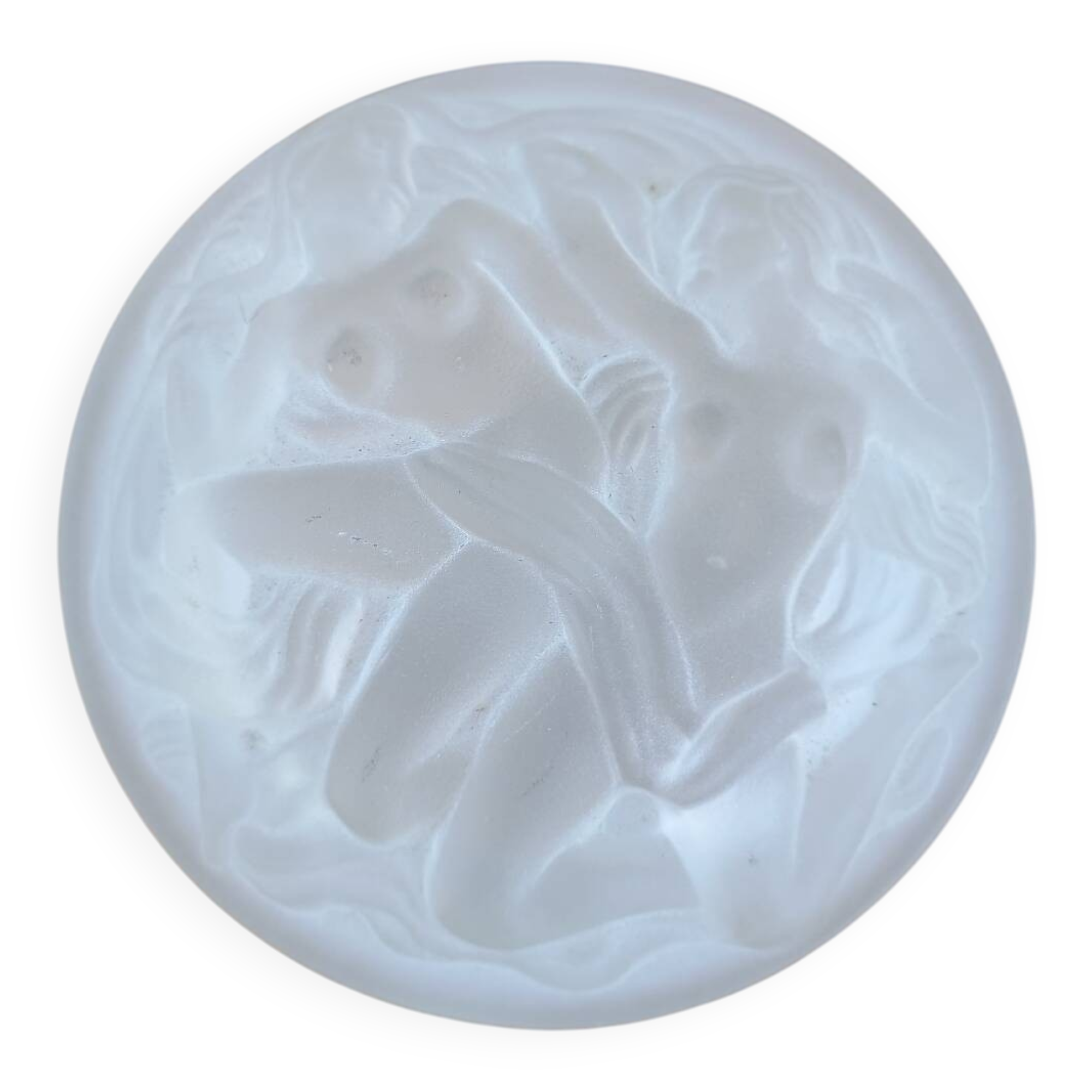 ART DECO Heinrich Hoffmann Box in Pressed Molded Glass Les Naiades Boh