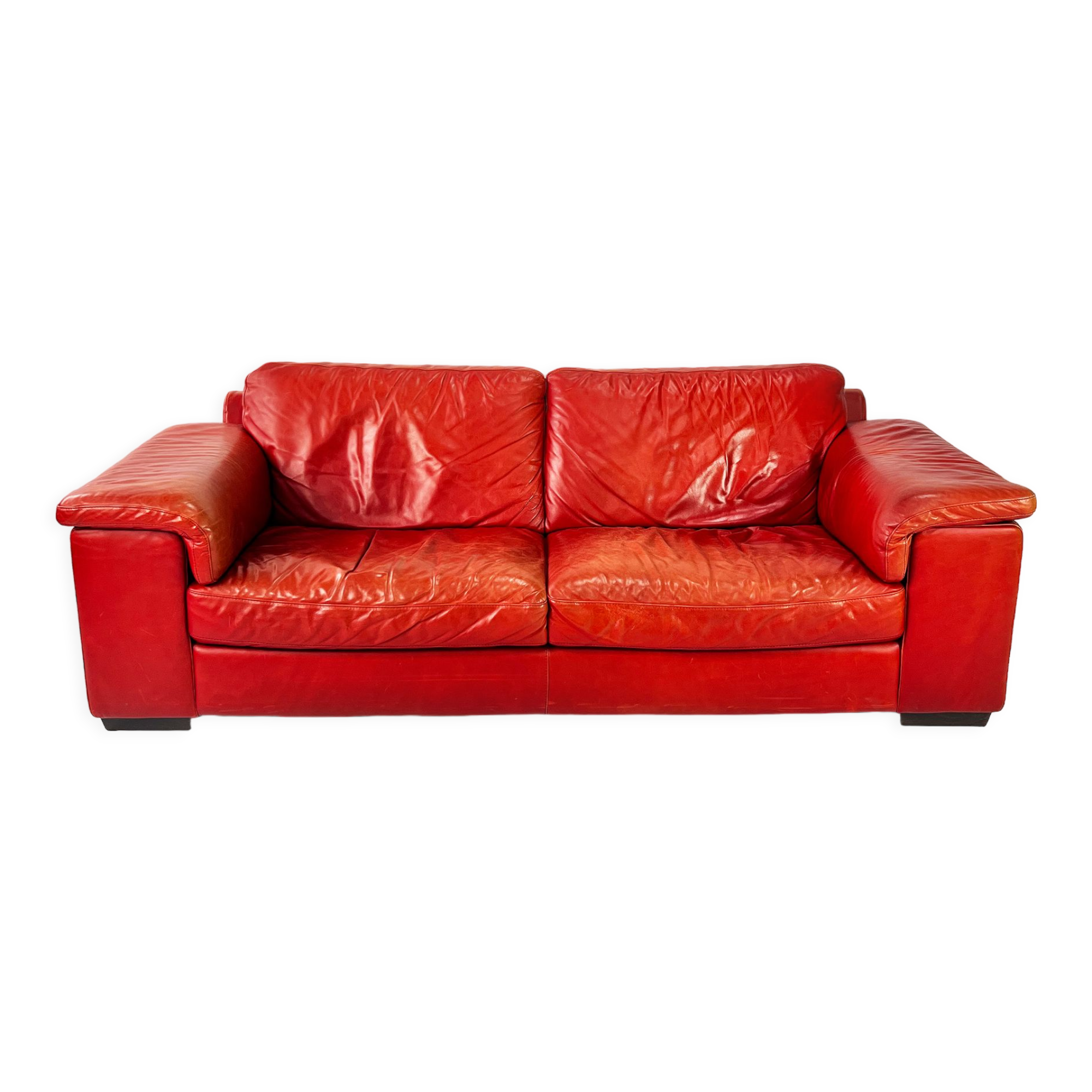 Postmodern italian leather sofa, 1980s
