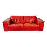 Postmodern italian leather sofa, 1980s
