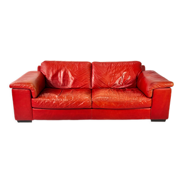 Postmodern italian leather sofa, 1980s