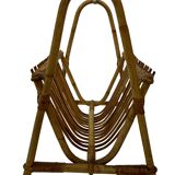 Vintage Rattan Magazine Basket Newspaper Rack 60s Rohe