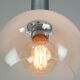 Vintage Italian Chrome and Glass Pendant Lamp