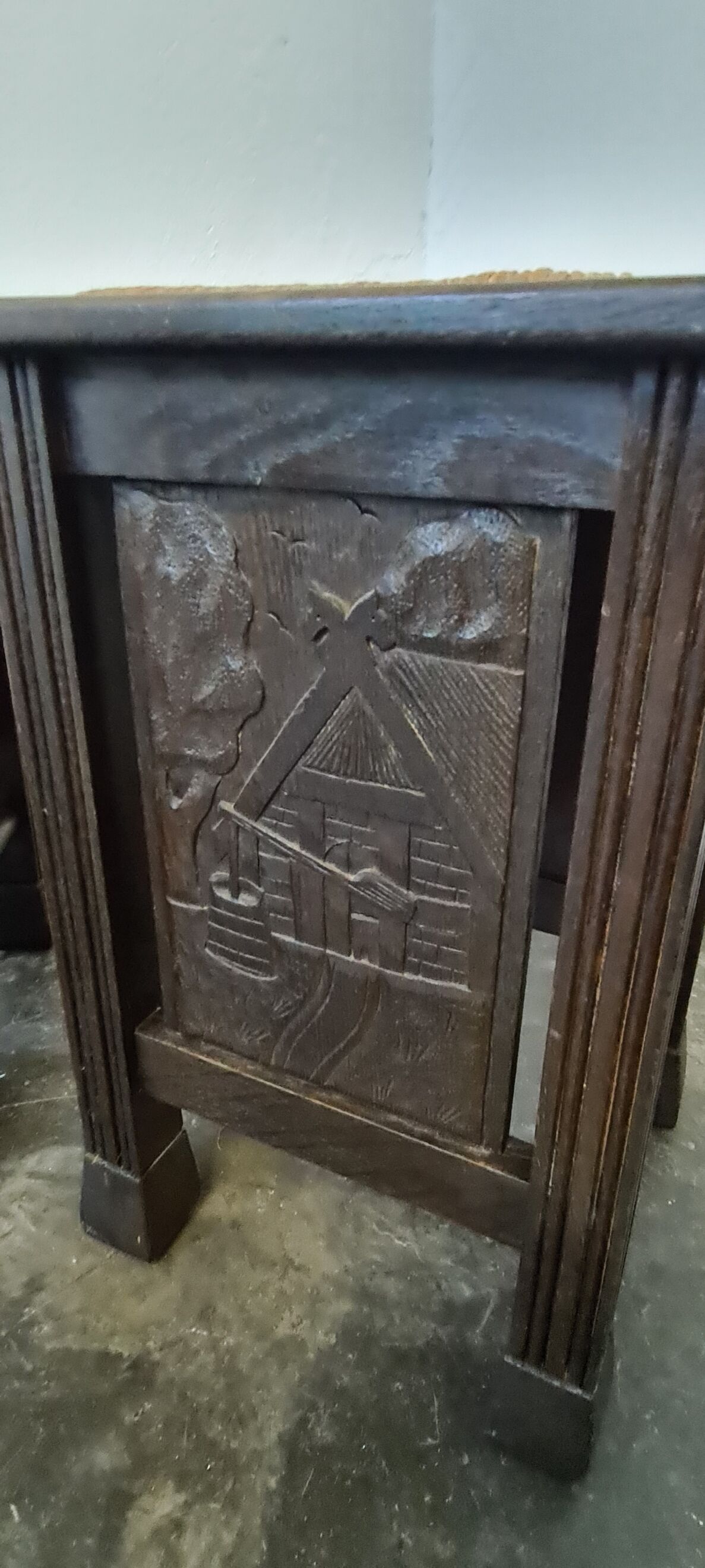 Vintage oak stools made in Worpswede Germany