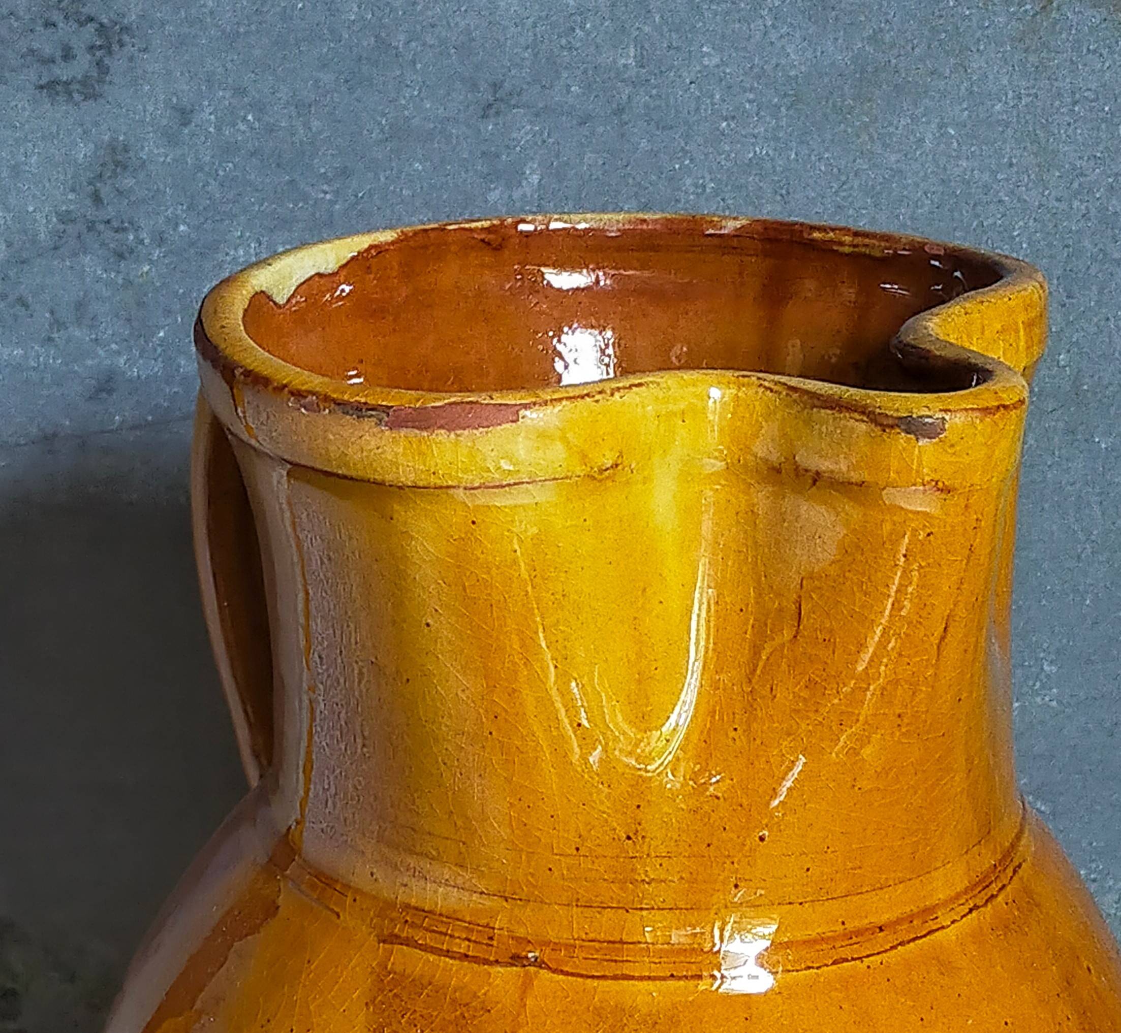 XXL pitcher vintage Provencal pottery from Salernes