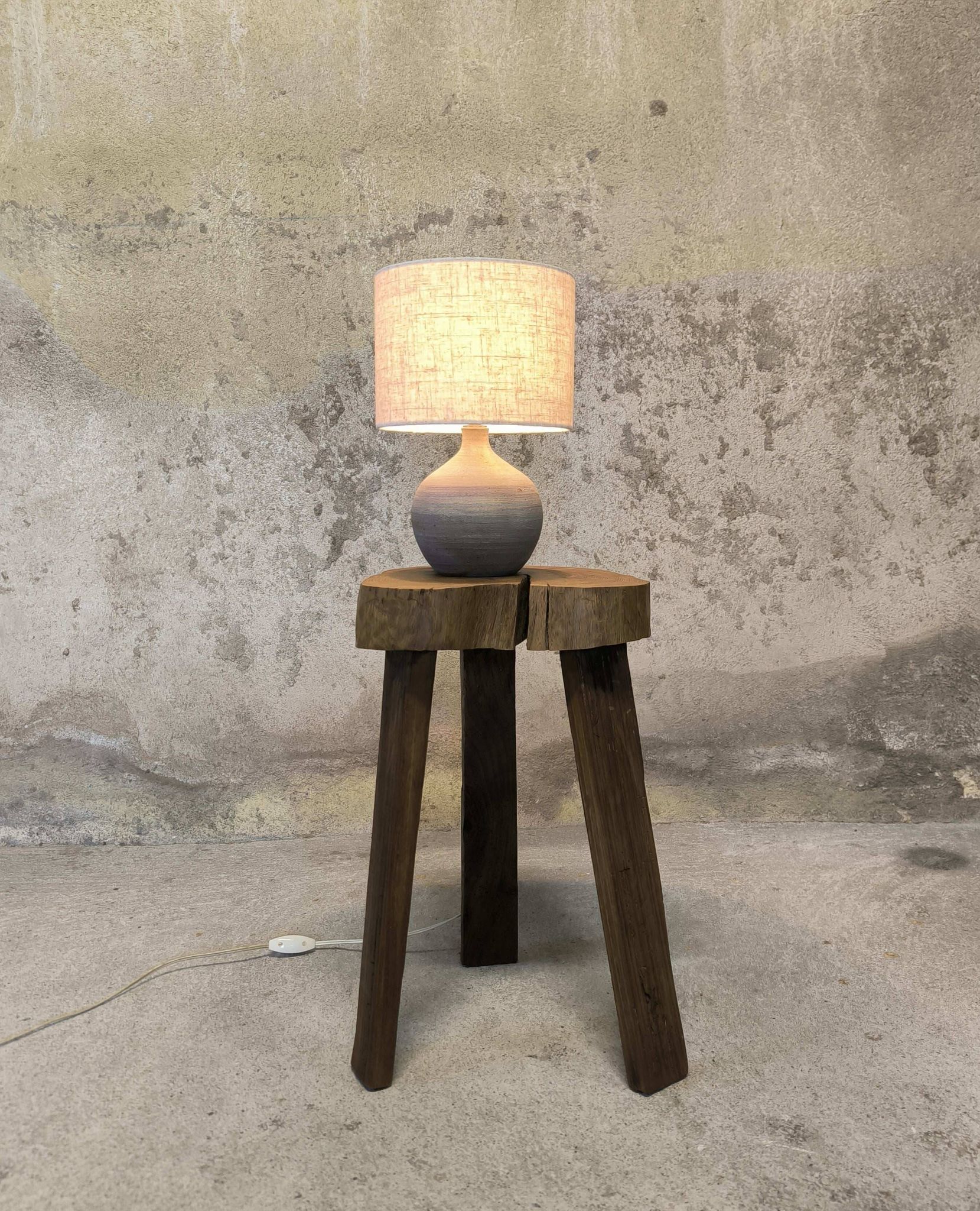 Lampe vintage en céramique forme boule