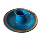 Blue enamelled sandstone candlestick