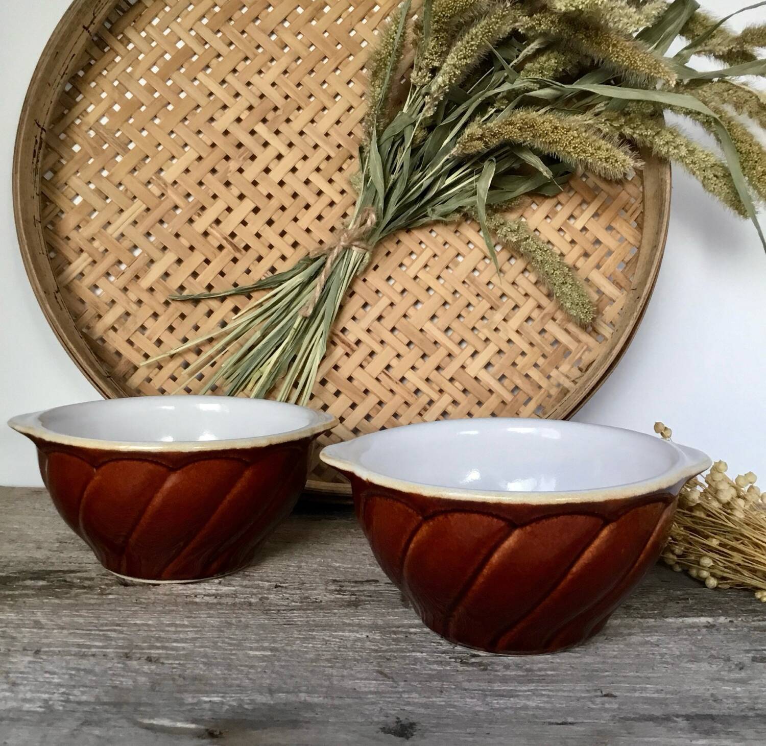 2 vintage ear bowls