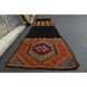 1970s Turkish Oushak Handmade Wool Cotton Brown Runner Rug 50x268