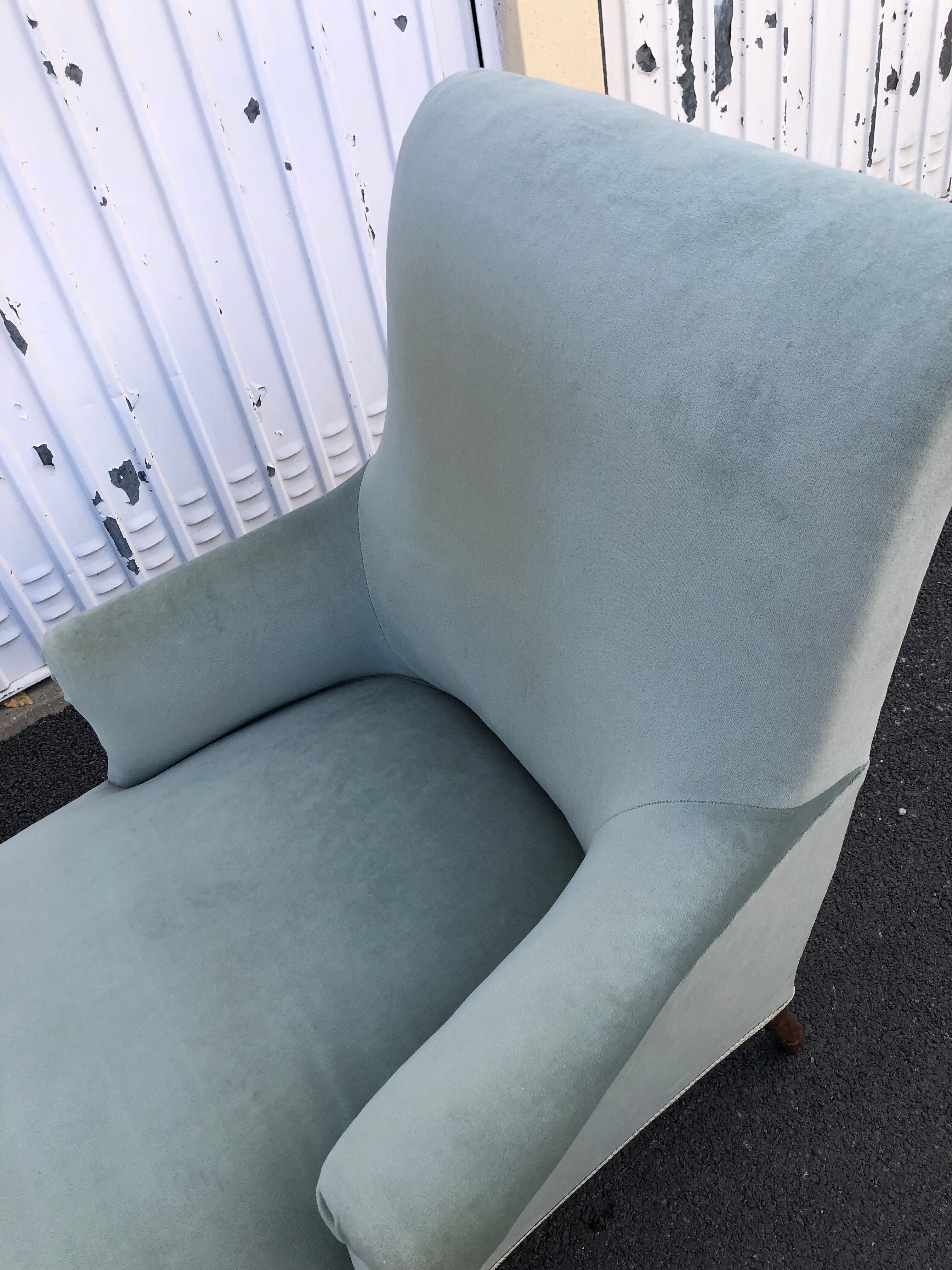 Vintage daybed in gray green velvet