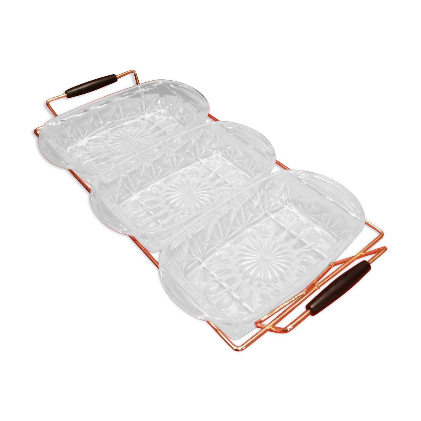 Vintage metal and glass servant