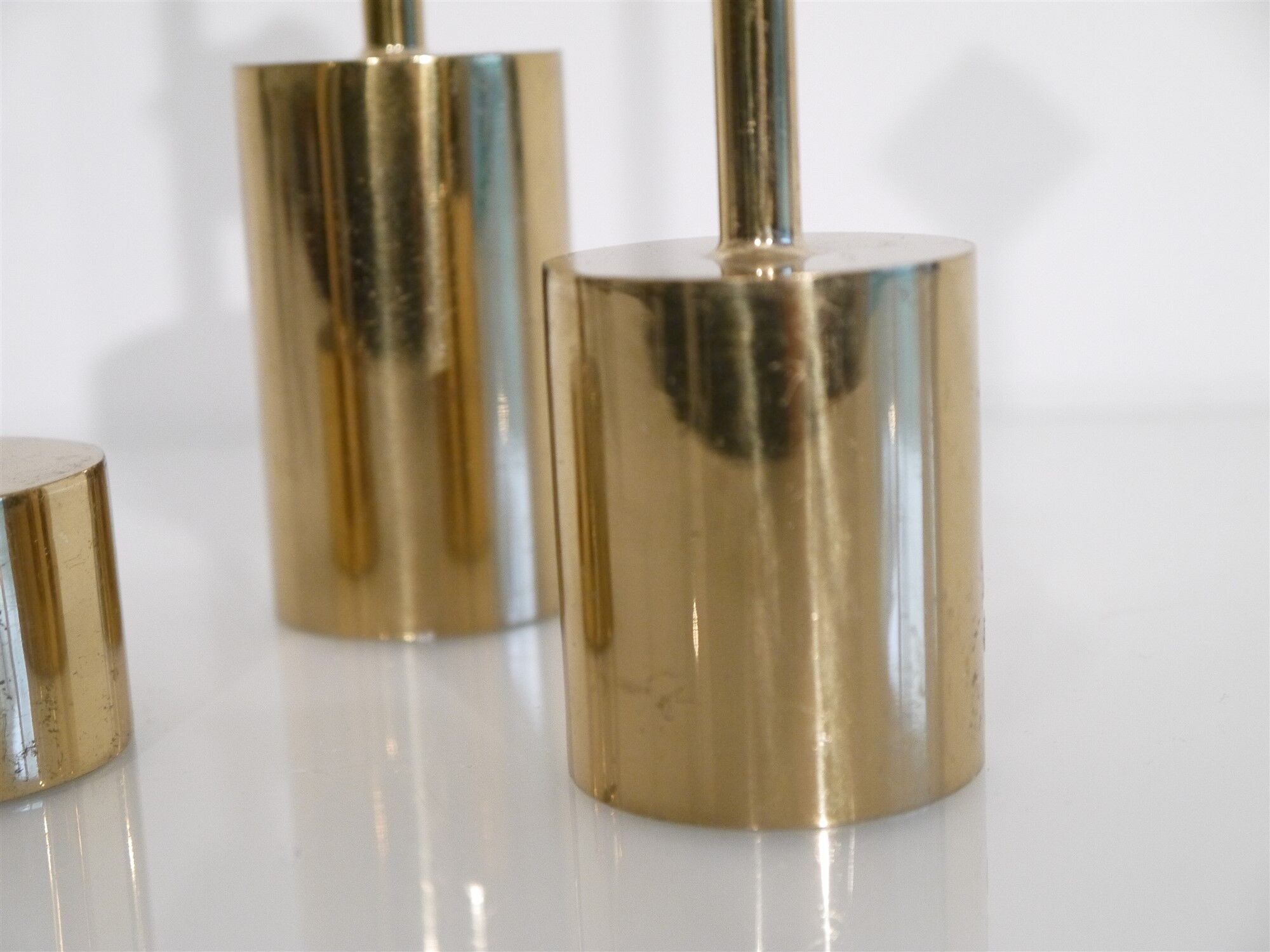 Lot of vintage Scandinavian brass candlesticks