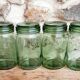 Old green jars
