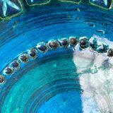 Large bowl in Rimini Blu pottery in mid-century style by Aldo Londi for Bitossi, Italy, 1960s.