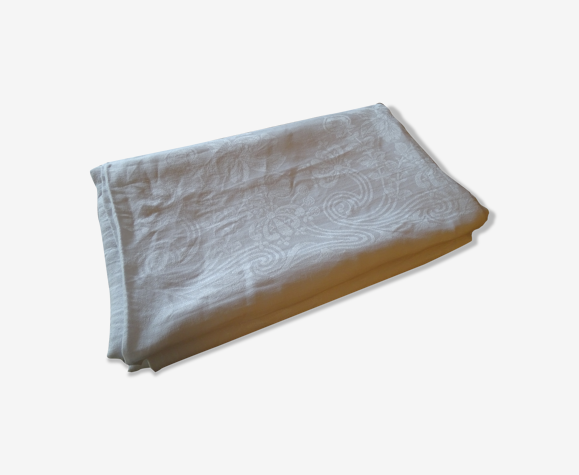 Nappe coton damassé 269x152cm ancienne