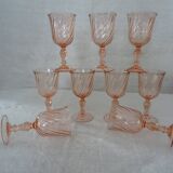 9 glasses Rosaline twist pink aroroc luminarc
