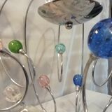 Lustre boules en verre multicolore