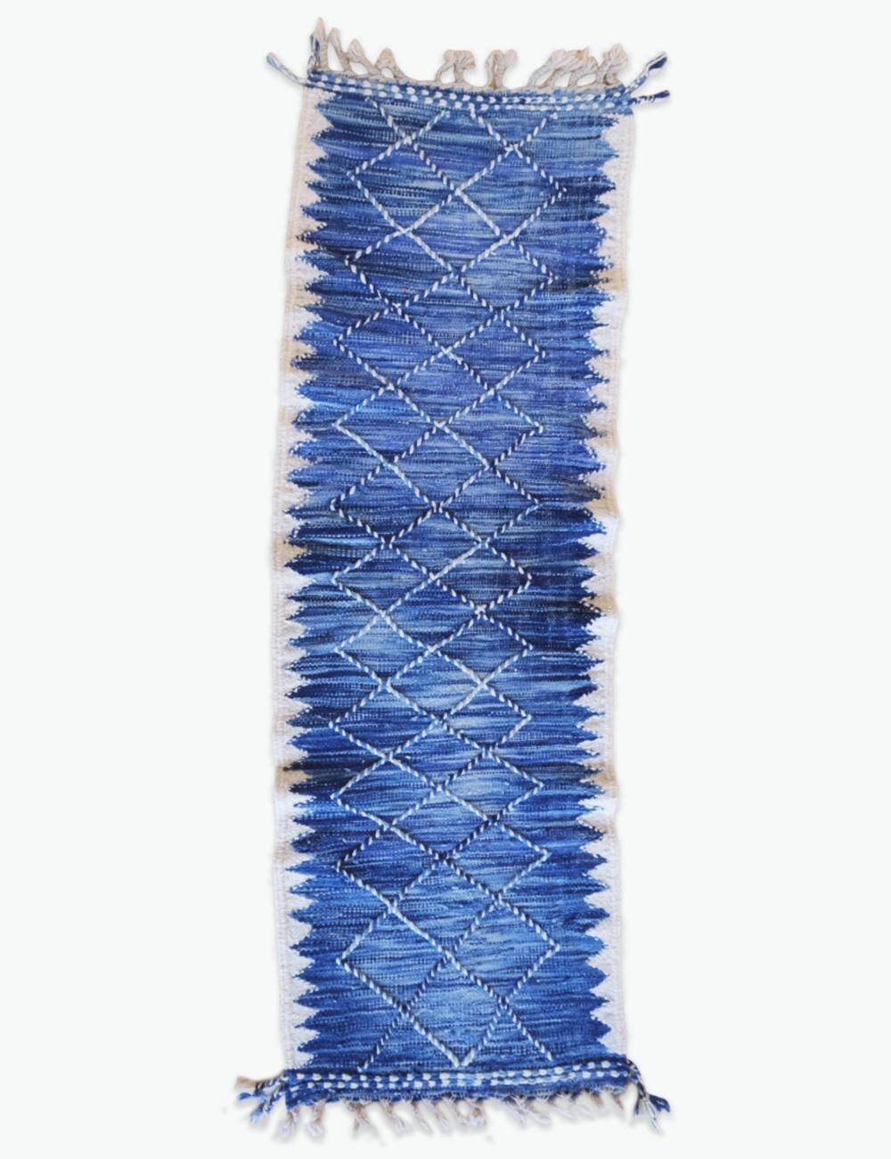Flat Kilim Rug Blue - 213 x 71 cm
