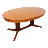 Table à manger ovale extensible en orme par Baumann, années 60-70