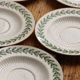 Set of cups and saucers, Sarreguemines porcelain, decoration "laurels"