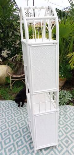 White rattan shelf