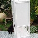 White rattan shelf