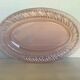 Oval pink glass plate model Rosaline Arcoroc