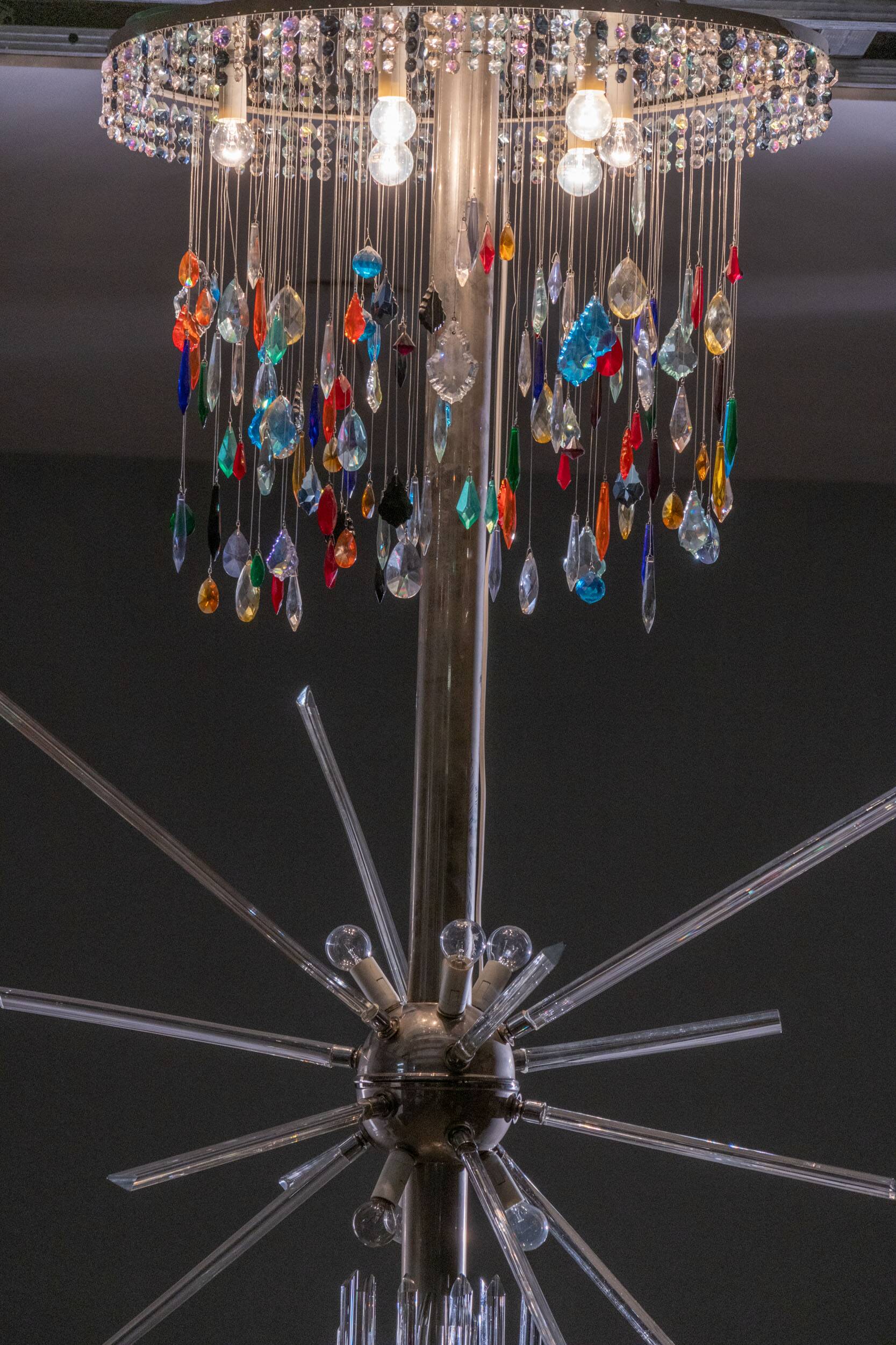 Floor Lamp by René Roubíček, Nový Bor, Glass & Metal, 1960s