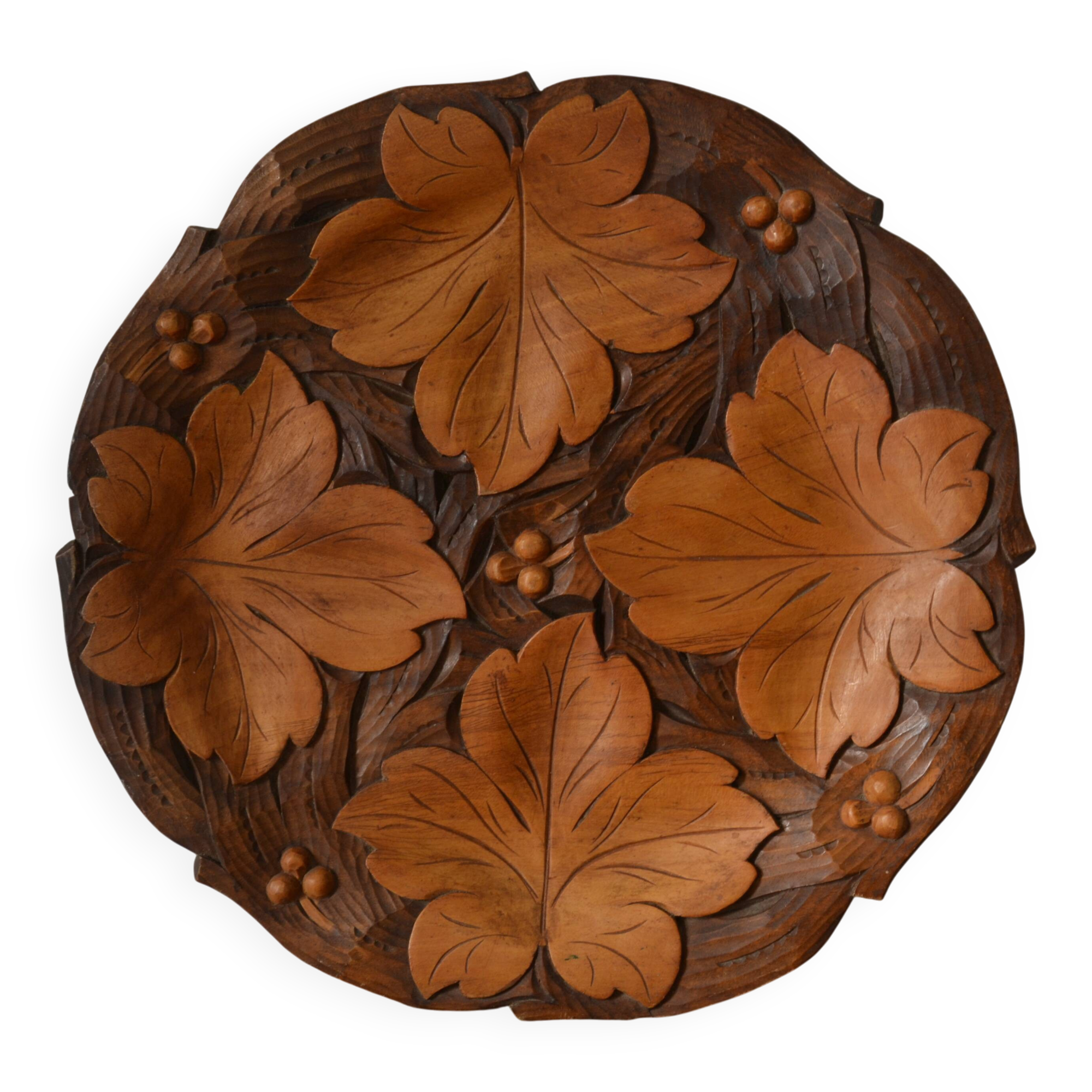 Carved wooden platter/plate from the 1950s.
