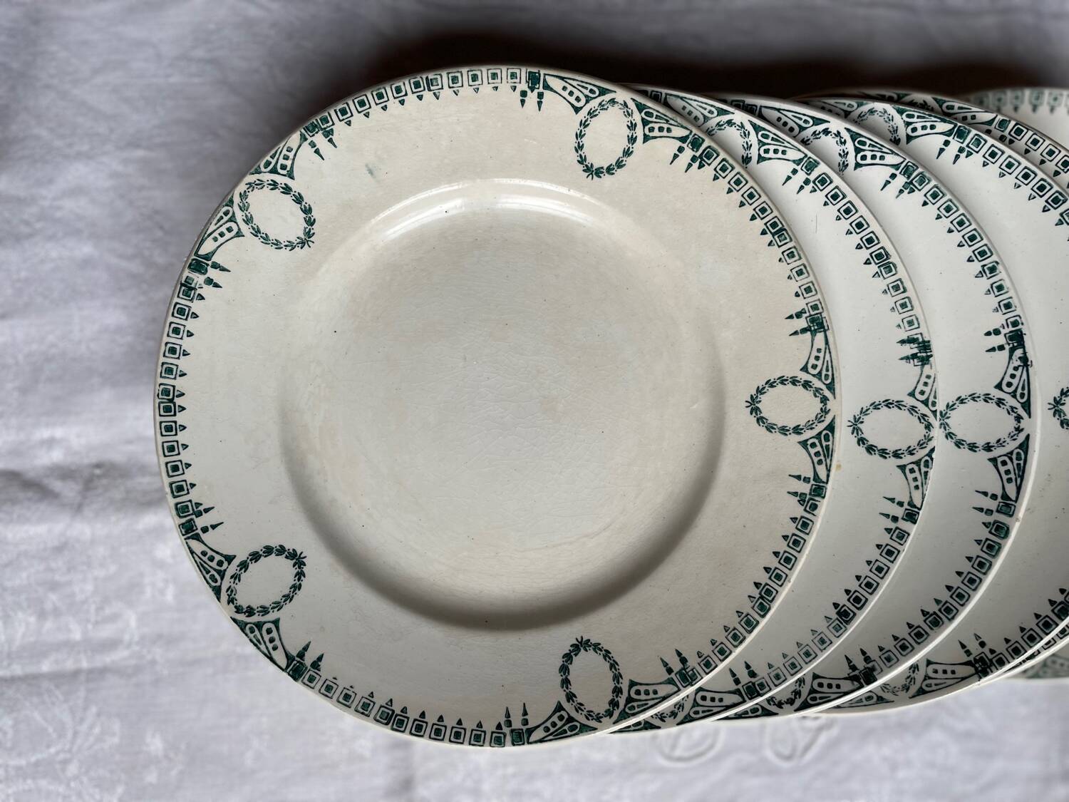 6 Saint Amand Dessert Plates Nouvelles Usines Céramiques du Nord