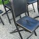 Set of 6 folding chairs, 70s design, 3 leather, 3 moleskin