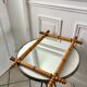 Barber mirror blond wood style bamboo 50s