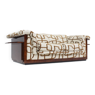 Vintage Art Deco sofa burl wood