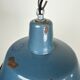 Small Industrial Blue Enamel Pendant Lamp, 1960s