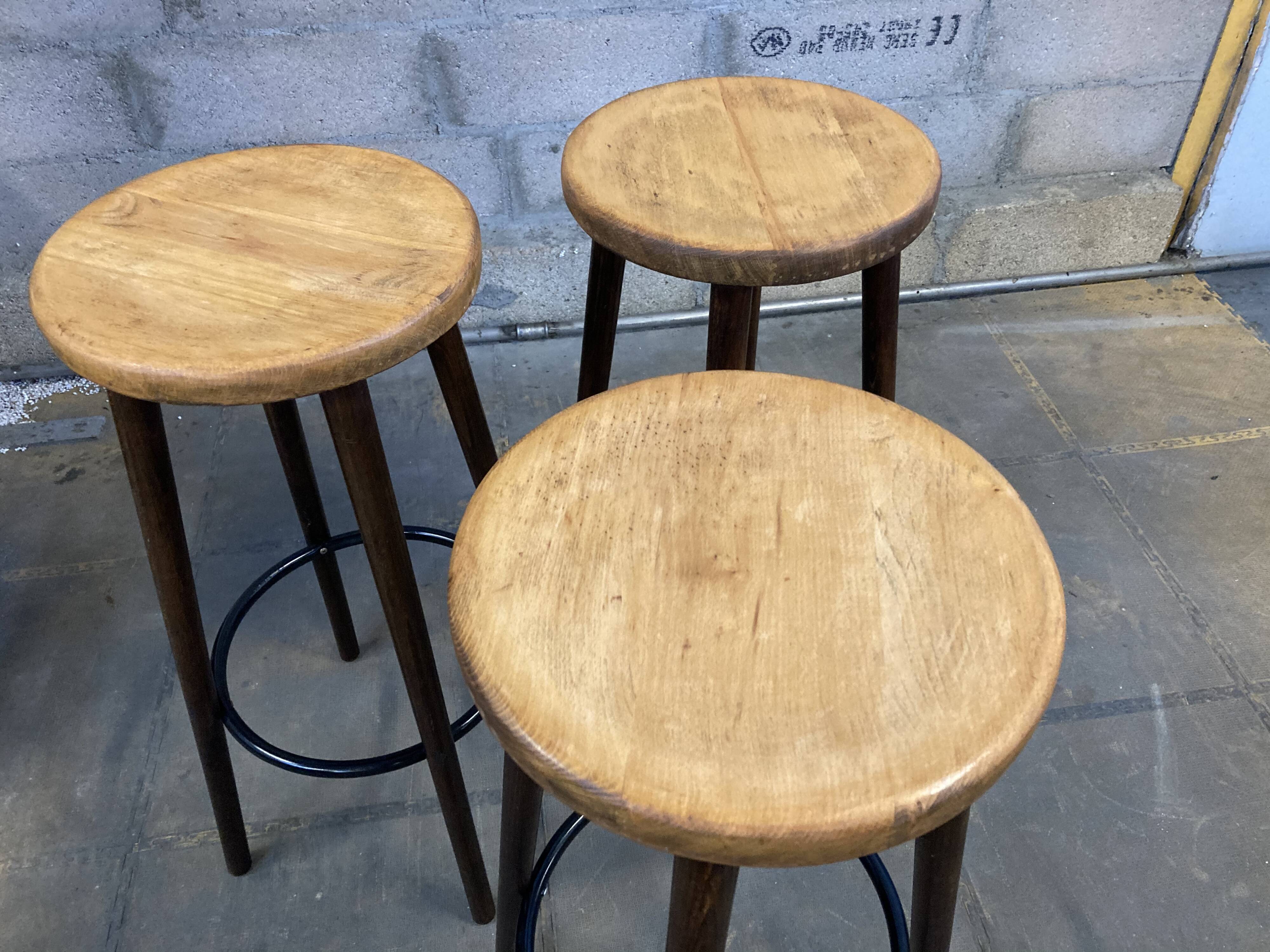 Lot of 3 old bar stools