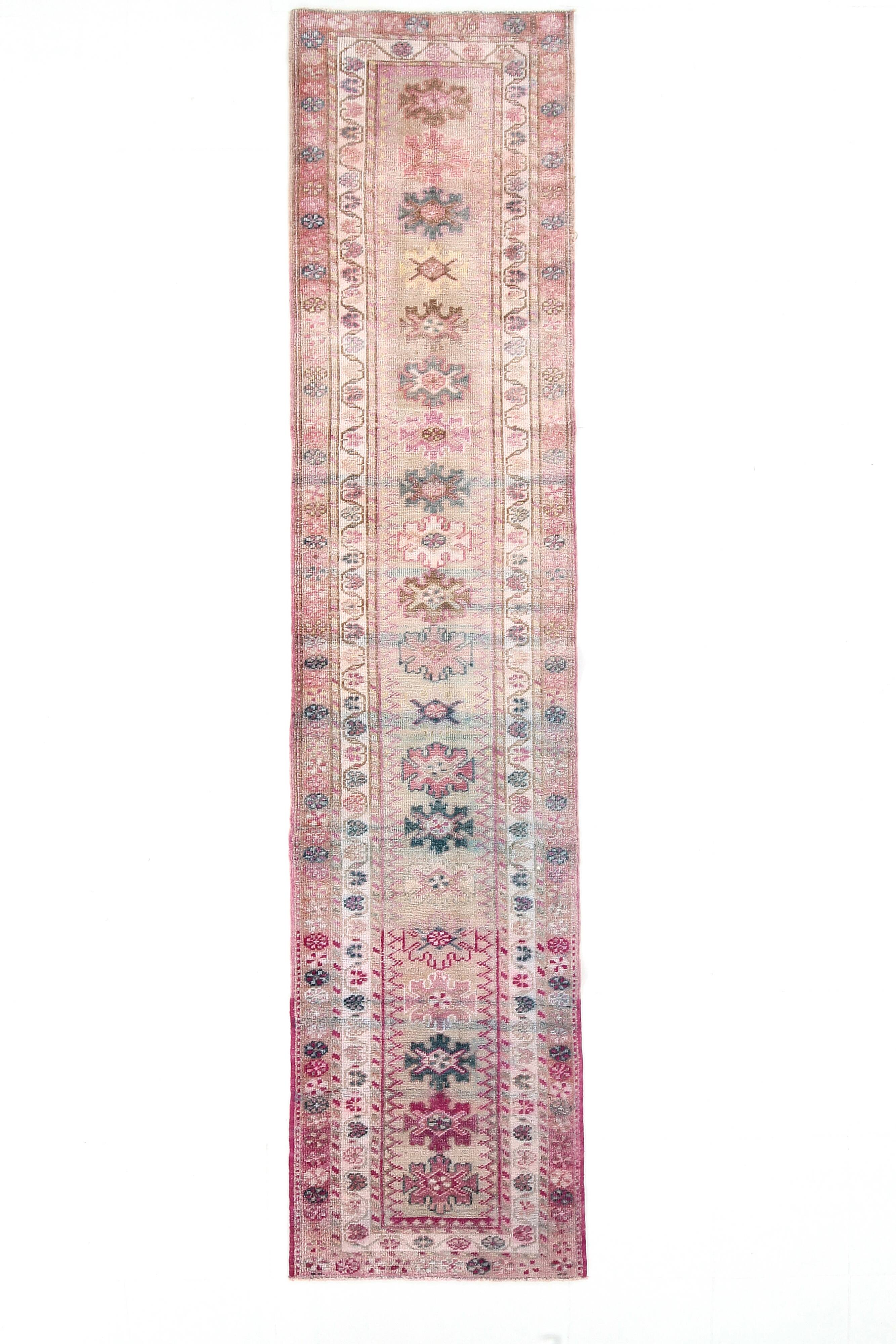 Shades of Pink Turkish Hallway Runner Rug, 78x360 Cm
