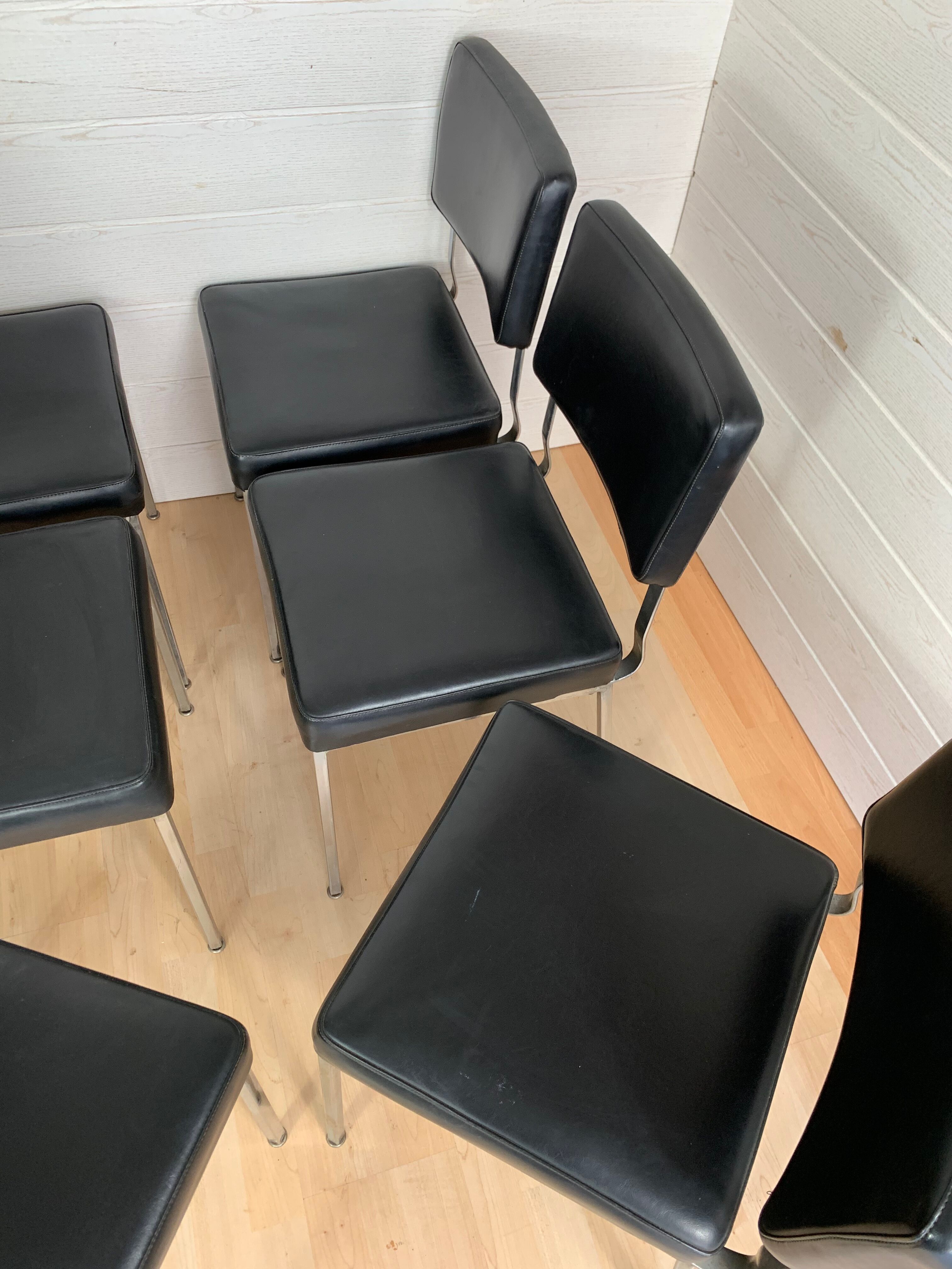 Série de 6 chaises de bureau vintage 1970