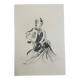 Tableau signé fusain portrait féminin « lady »