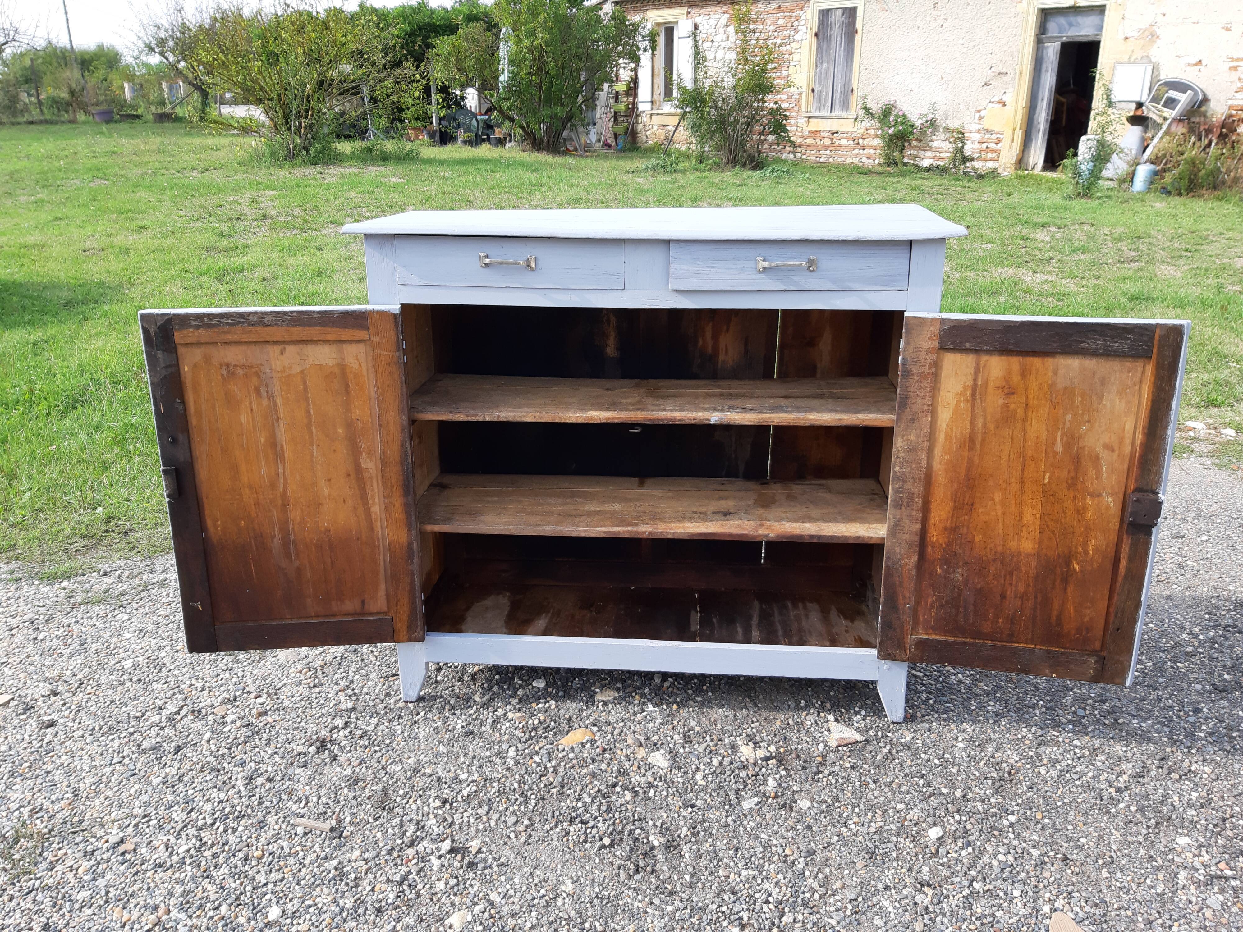 Parisian buffet in old grey ceruse pine
