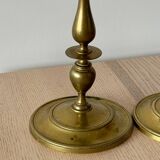 Paire de lustres vintage en laiton massif