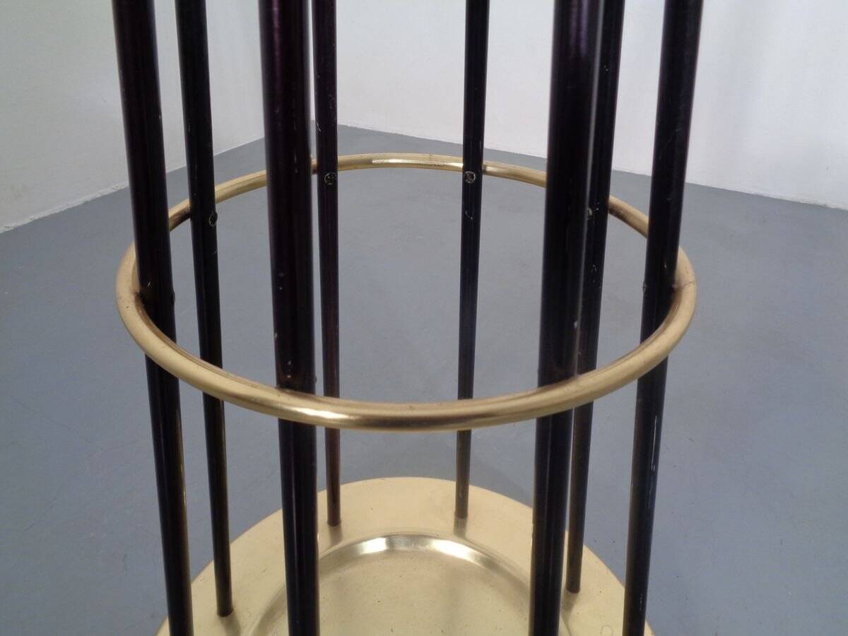 Italian copper and steel tubular coat rack, 1950s