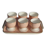 6 Egg cups on vintage Villeroy & Boch tray