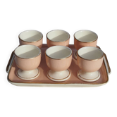 6 Egg cups on vintage Villeroy & Boch tray