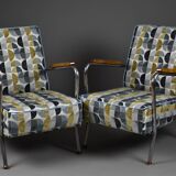 Paire de fauteuils Bauhaus, années 1950, Pologne