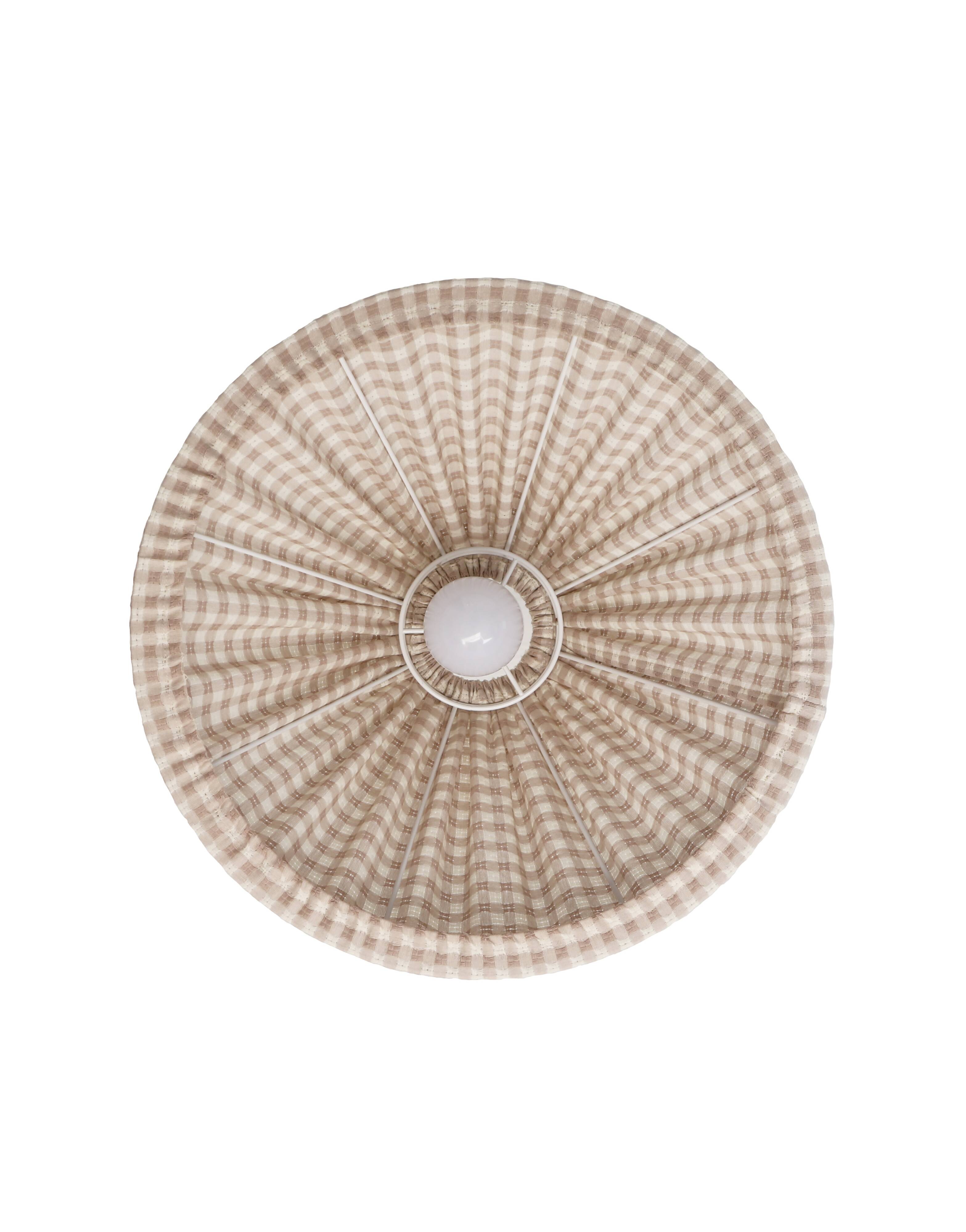 Vichy pendant light, conical shape "Malala Vichy sand and off-white"