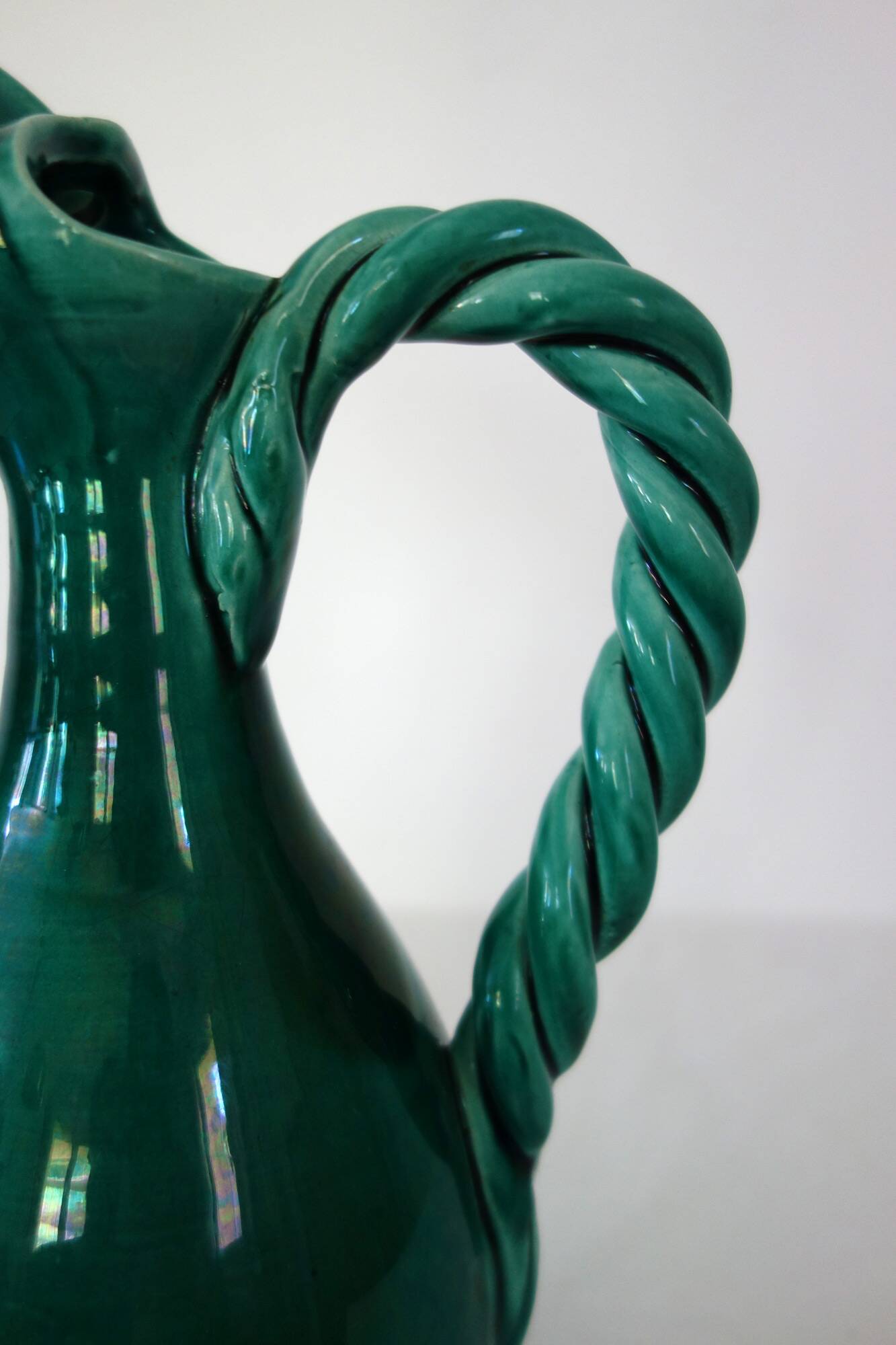 Glazed ceramic pitcher, France, 1950s