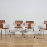 Model 3103 Dining Chairs by Arne Jacobsen for Fritz Hansen, 1970s, Set of 4