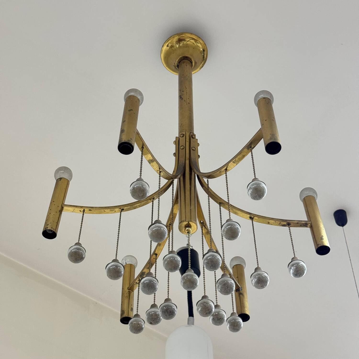 Gaetano Sciolari Geometric Chandelier Hollywood Regency 1970’s