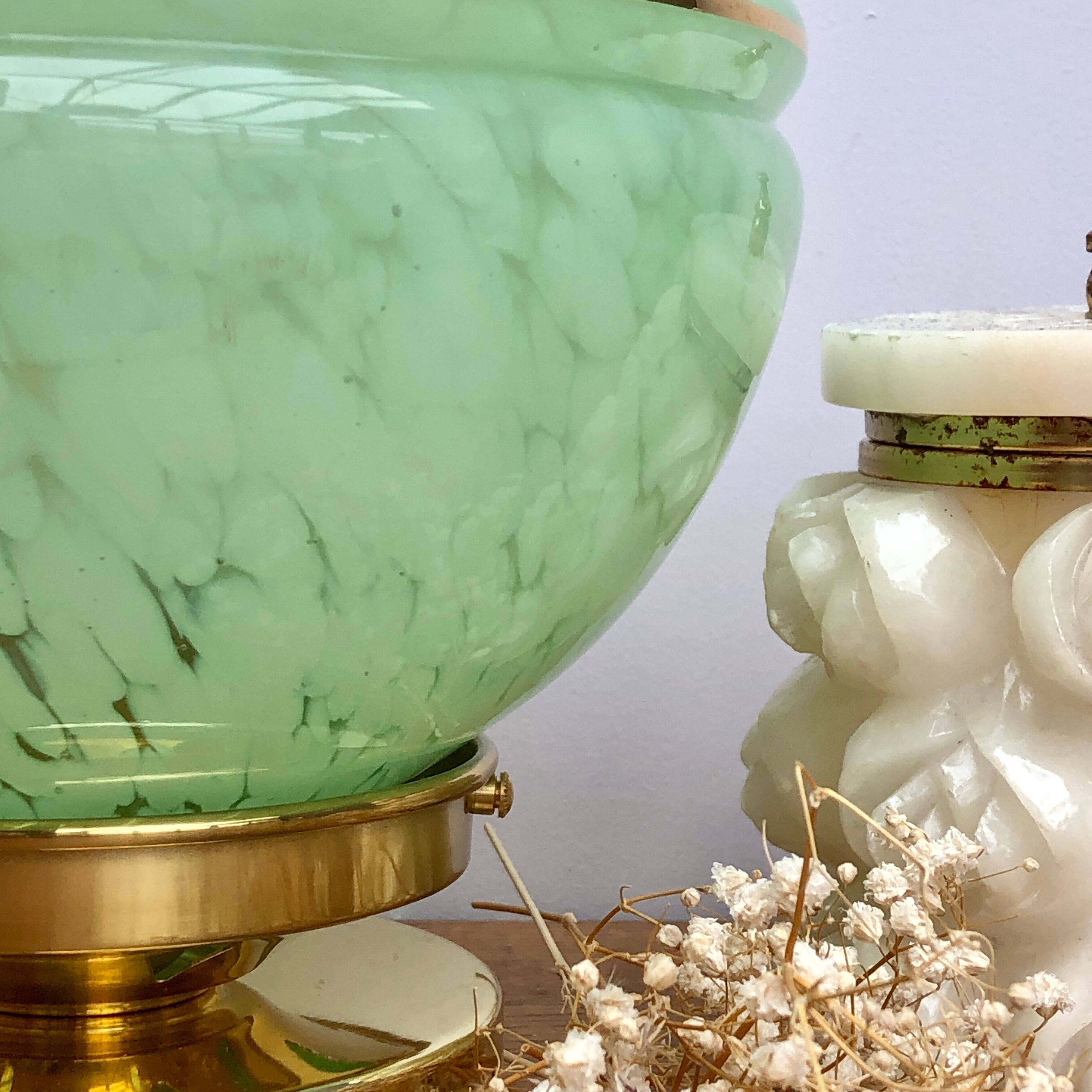 Clichy mint glass hanging lamp